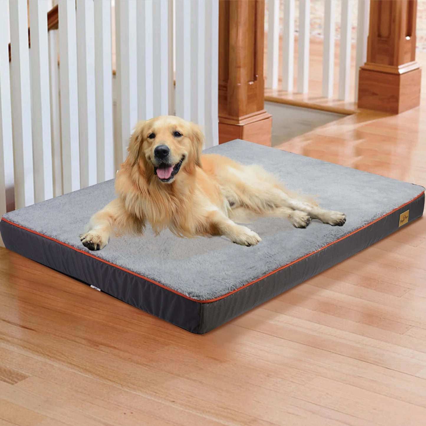 Large Orthopedic Dog Bed Kennel Memory Foam Waterproof Pet Bed with Removable Washable Cover Nonskid Bottom Joint Relief