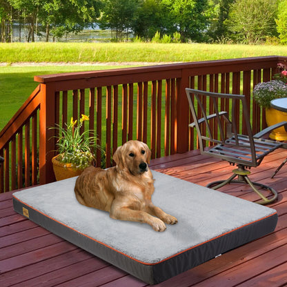 Large Orthopedic Dog Bed Kennel Memory Foam Waterproof Pet Bed with Removable Washable Cover Nonskid Bottom Joint Relief